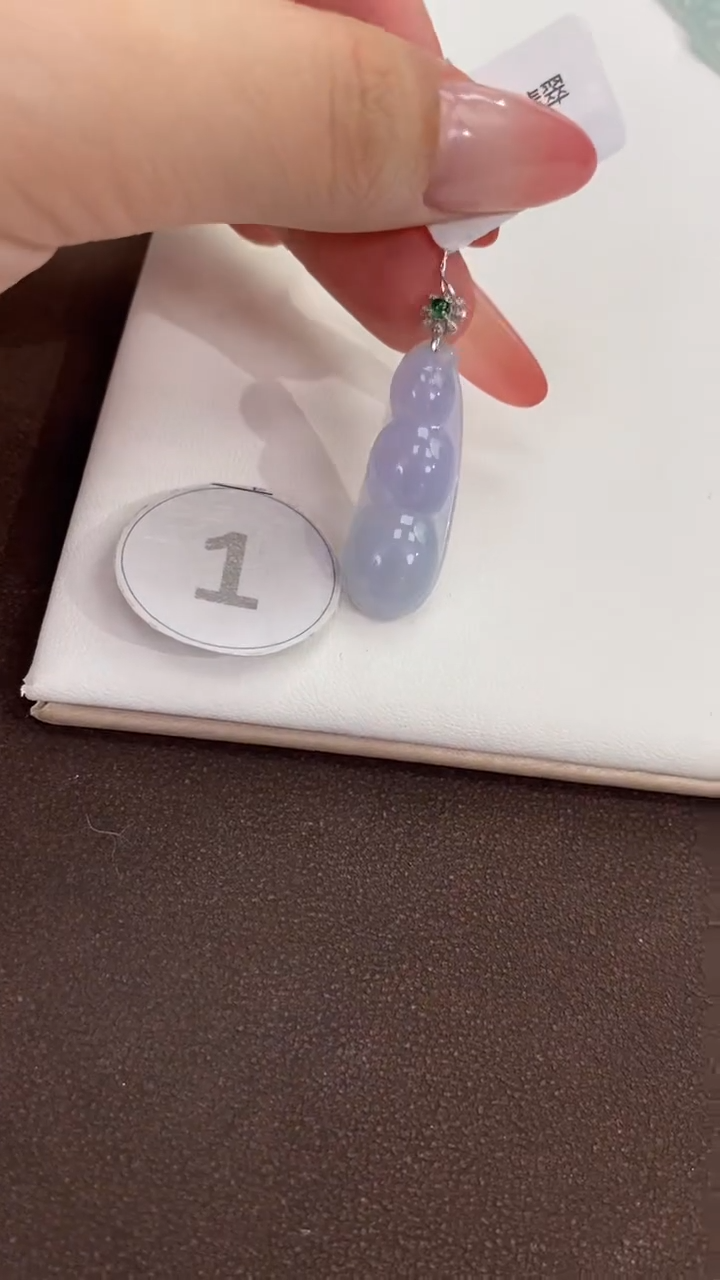 翡翠18K金镶嵌吊坠(赠链)天然缅甸A货翡翠