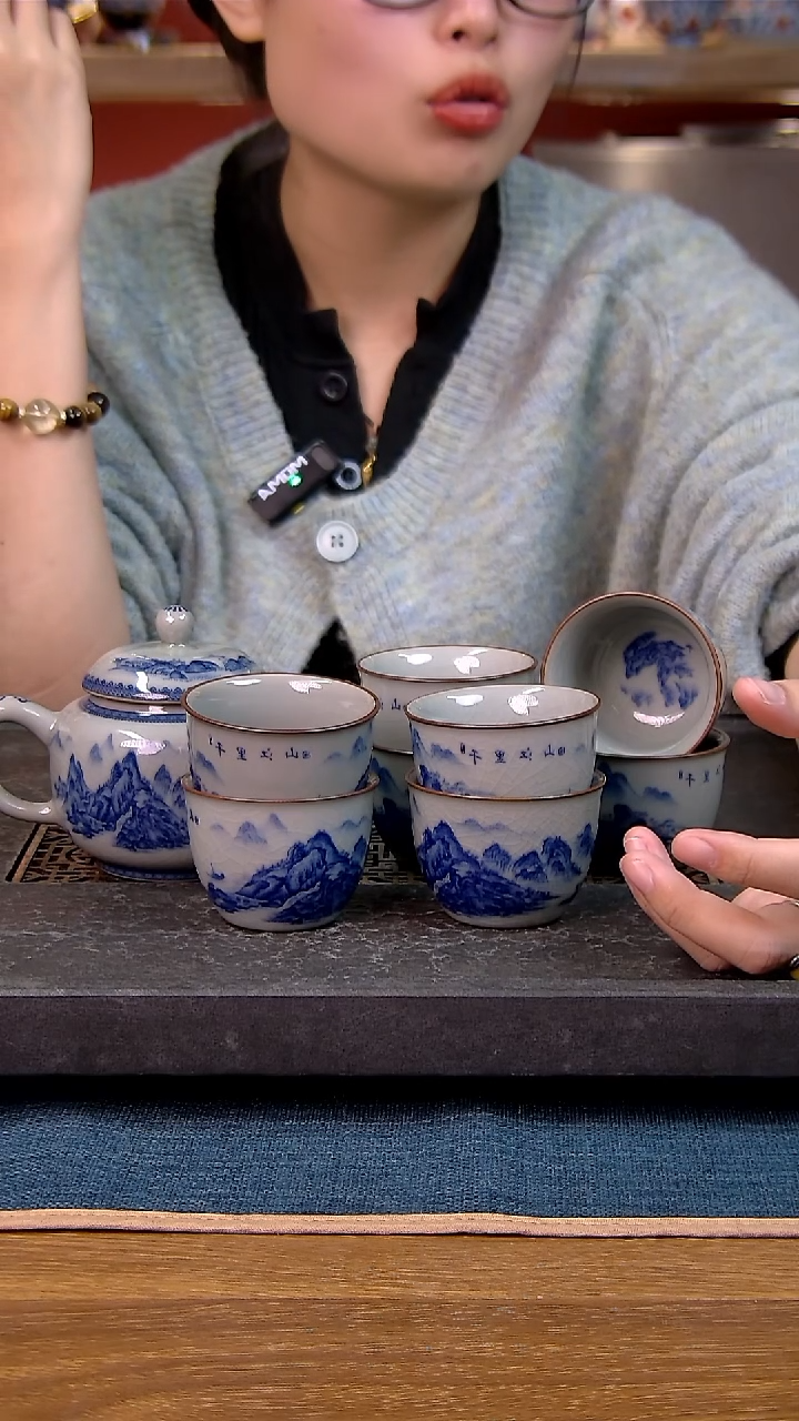 简装家用款9件套 老陶泥开片纹陶瓷茶具