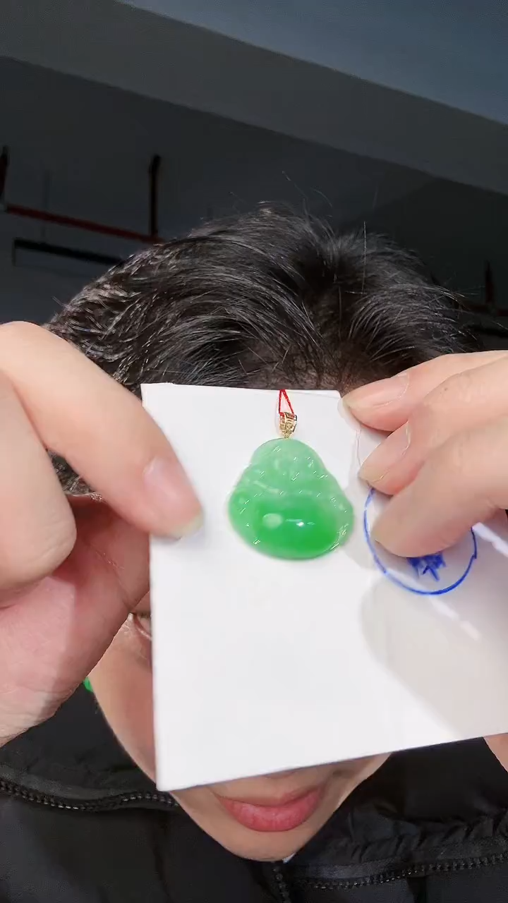 【闪购商品】翡翠颈饰18K金镶嵌 缅料A货翡翠/支持复检/一件