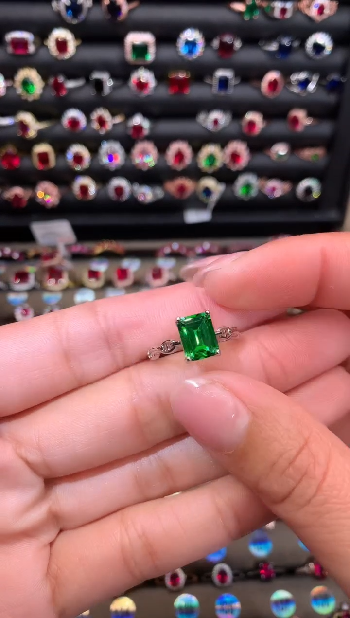 【闪购商品】透辉石戒指银S925镶嵌79
