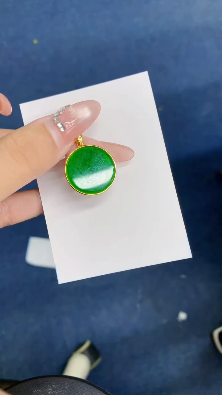 翡翠银S925镶嵌吊坠(不含链)1