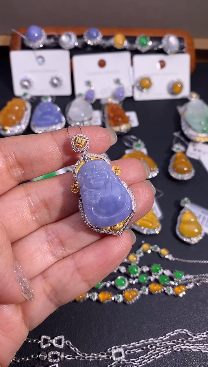 【闪购商品】翡翠吊坠(不含链)18K金镶嵌吊坠