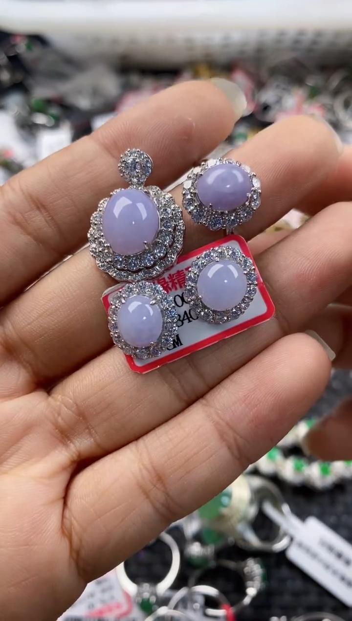 银S925镶嵌戒指翡翠444---6