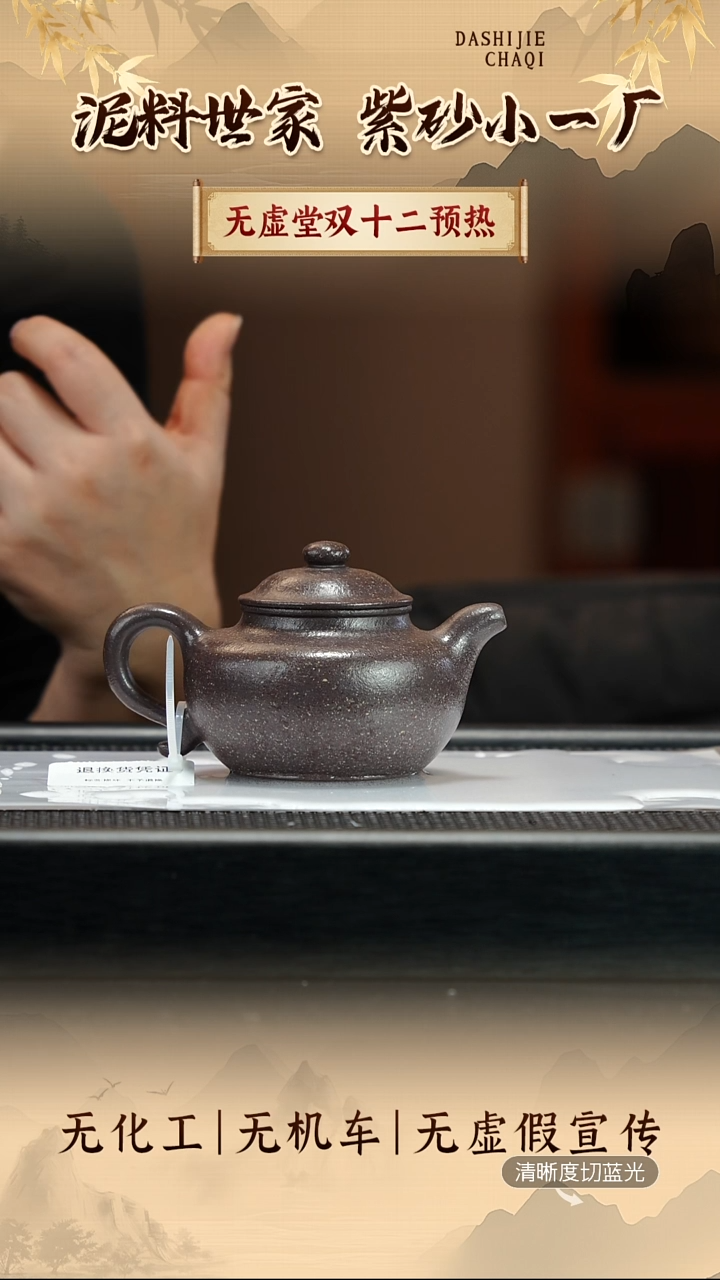 茶壶紫砂无虚堂  天青泥  莲子 260CC左右