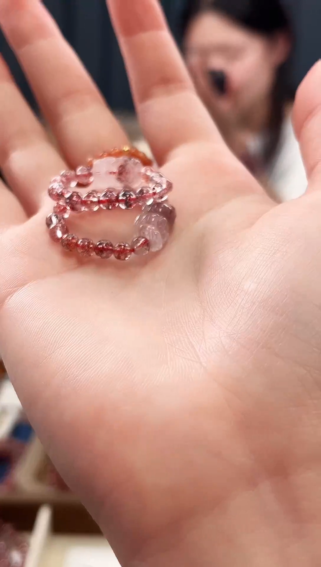 未镶嵌手串水晶金草莓超七貔貅戒圈【多样性发一】