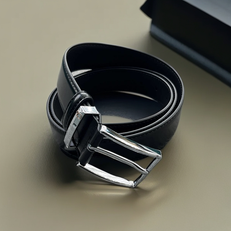 皮带腰带男百搭简约银色商务复古轻奢男士时尚