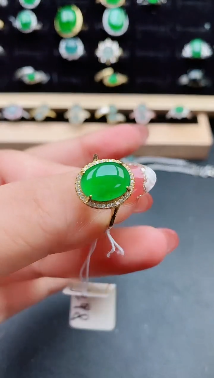 【闪购商品】翡翠戒指银S925镶嵌058800