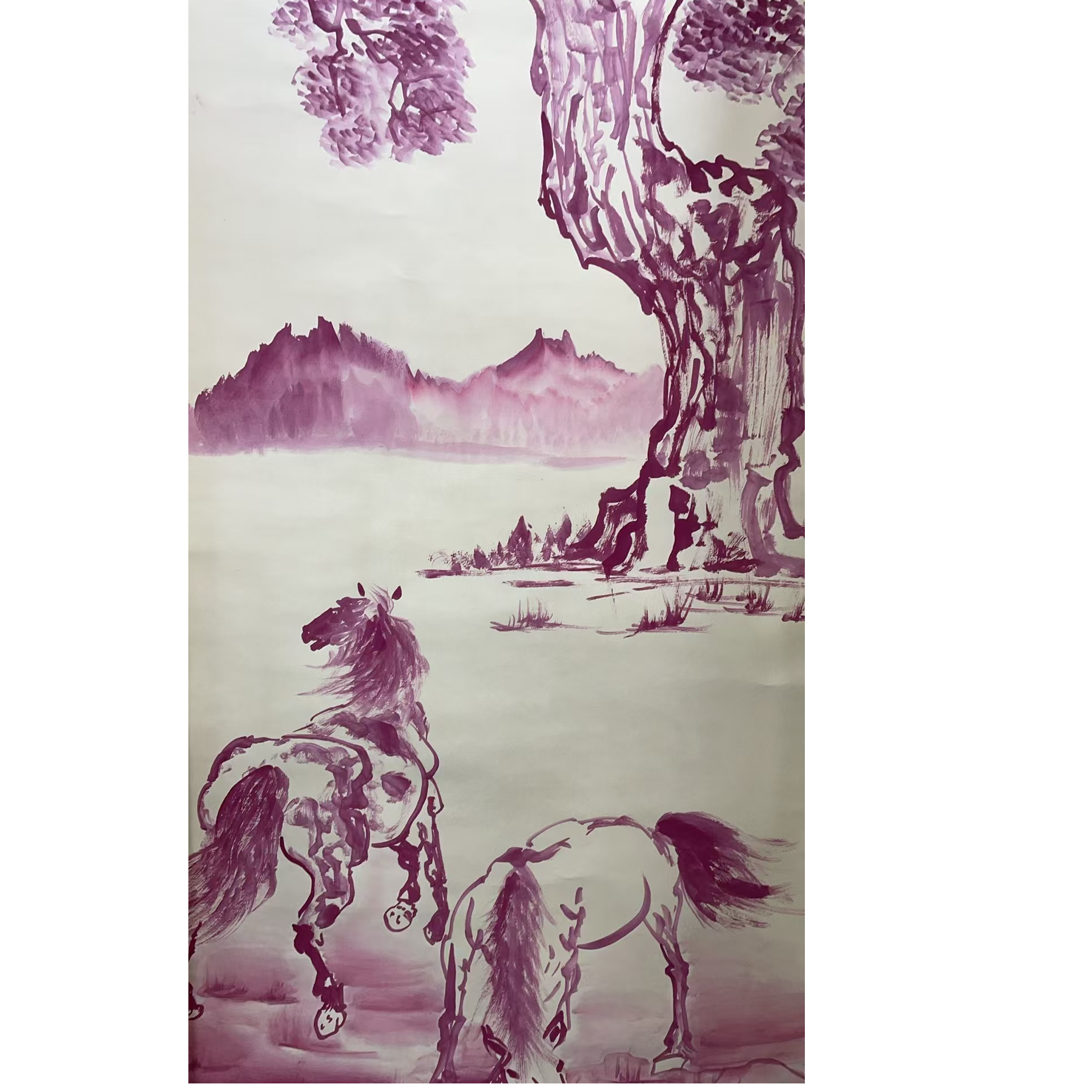 徐老 款 绘画马立轴138*68平尺8.2