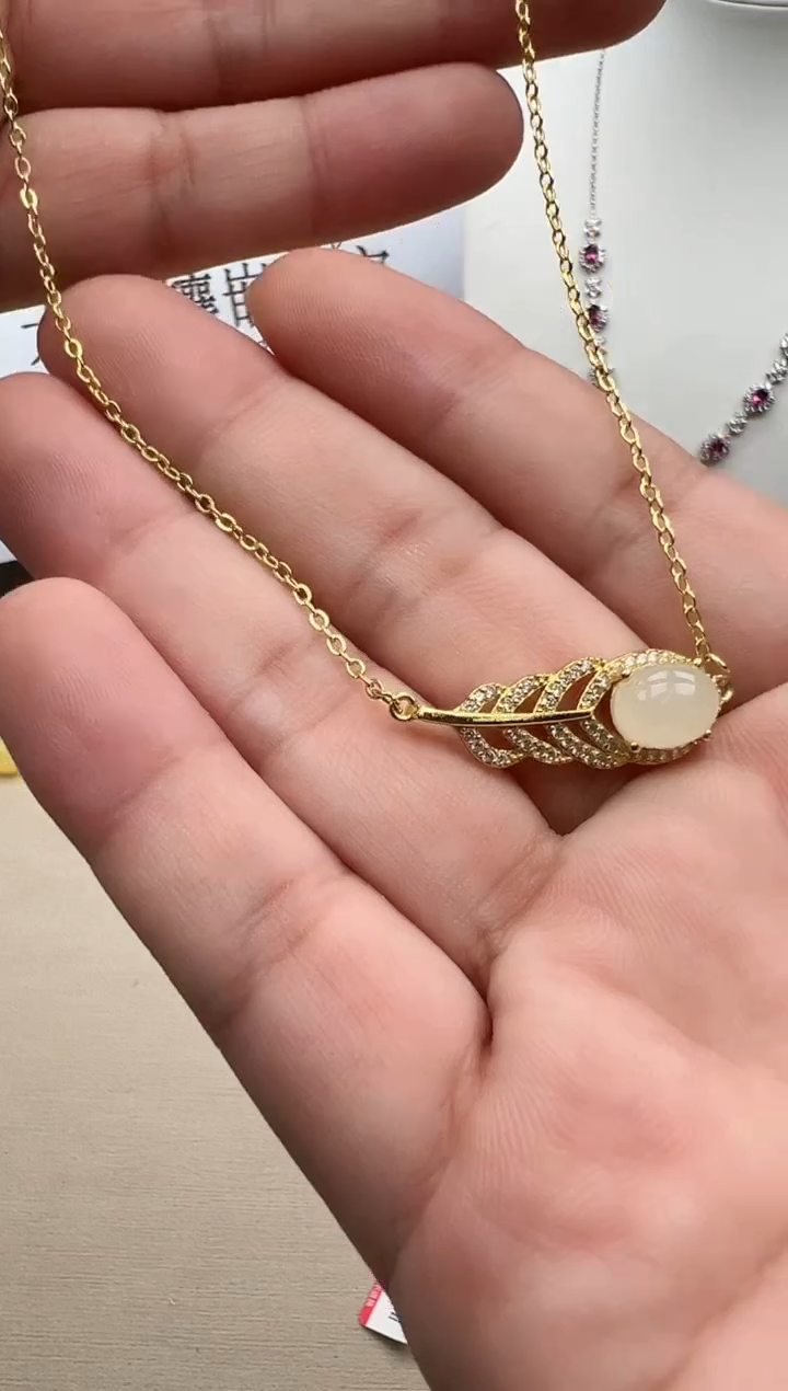 银S925镶嵌手链和田玉3