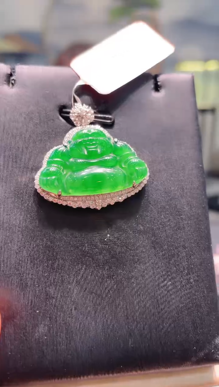 【闪购商品】翡翠颈饰18K金镶嵌A22天然A货翡翠