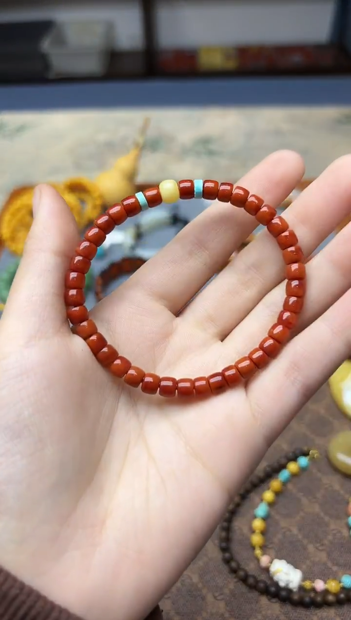 未镶嵌南红玛瑙车挂南红直切手串5mm+JN