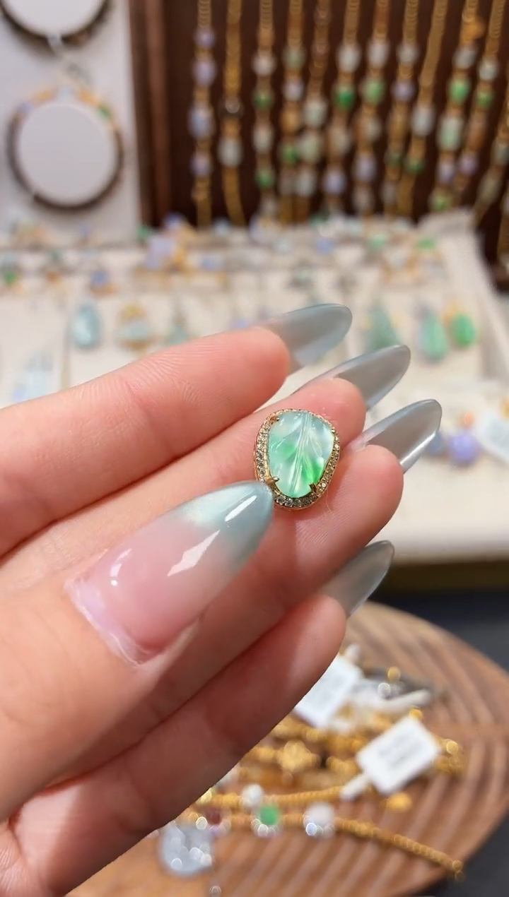 吊坠(不含链)银S925镶嵌翡翠吊坠