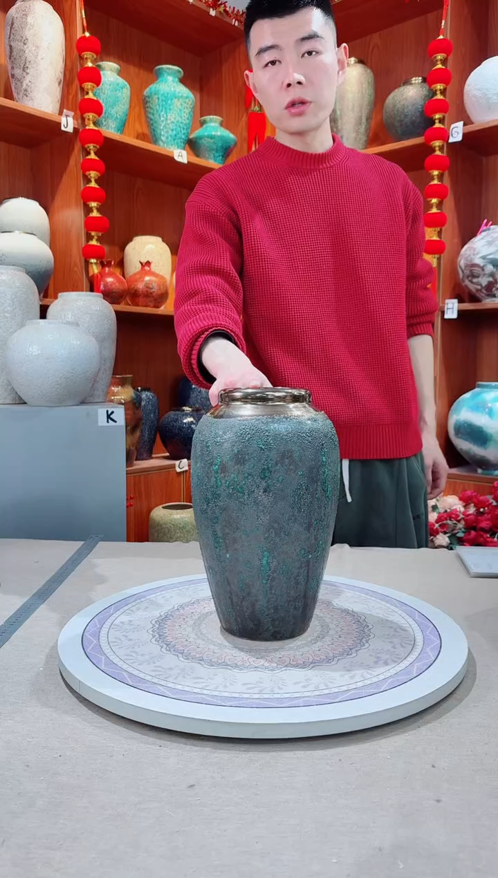 瓶青铜 中号 陶瓷花瓶 无花 精品