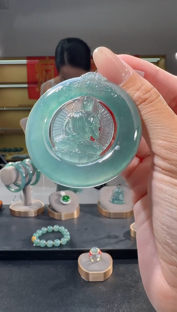 翡翠未镶嵌吊坠(不含链)阿弥陀佛