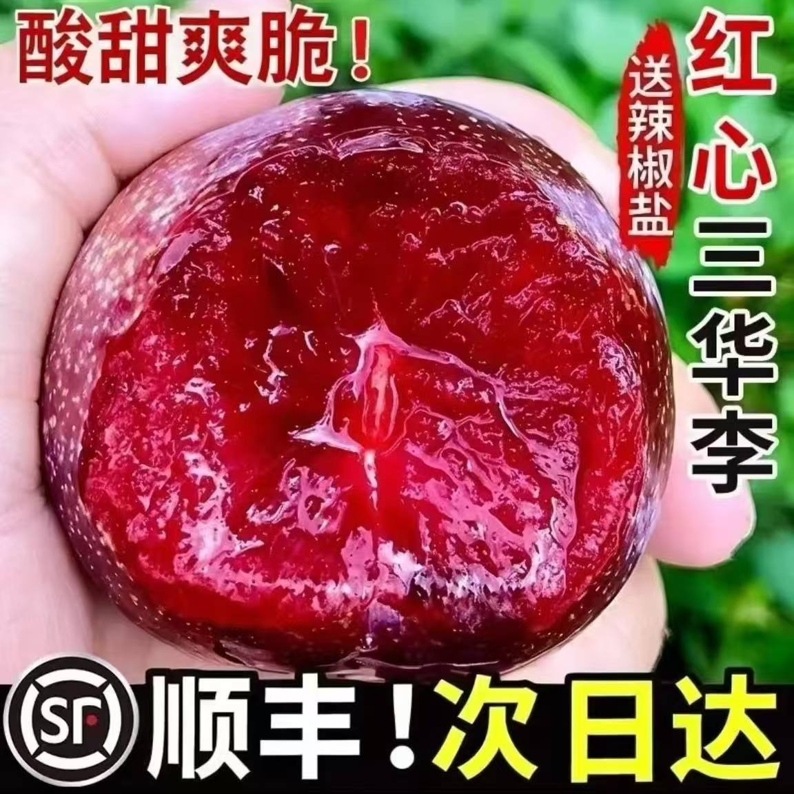 （顺丰次日达） 广东红心三华李李子新鲜现摘现发孕妇水果5斤同城快广东省