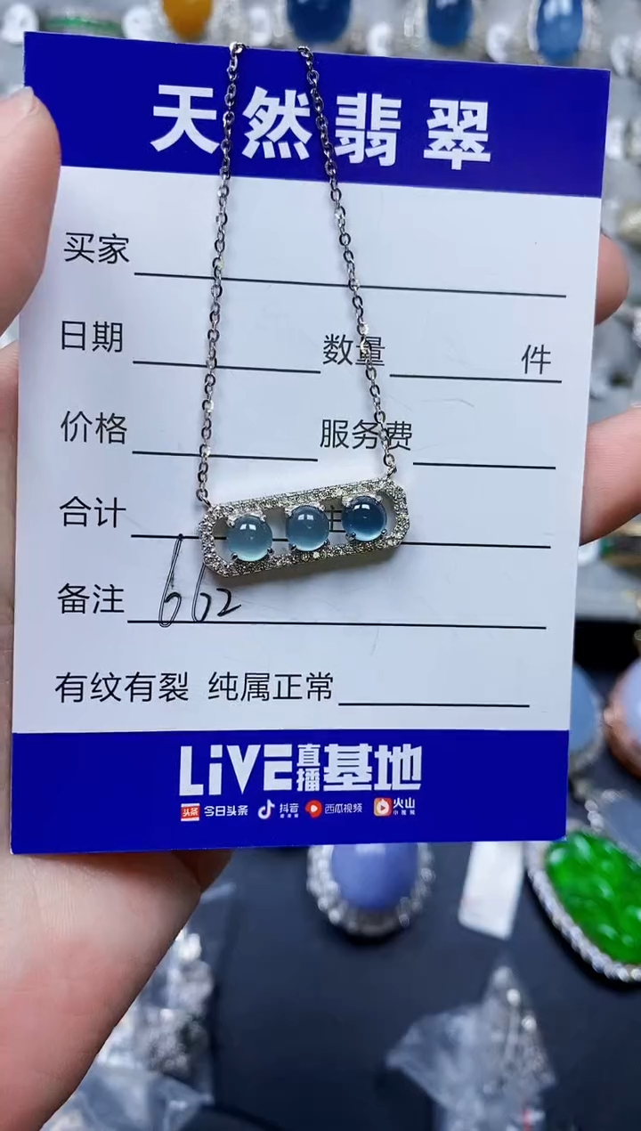 翡翠银S925镶嵌颈饰0662