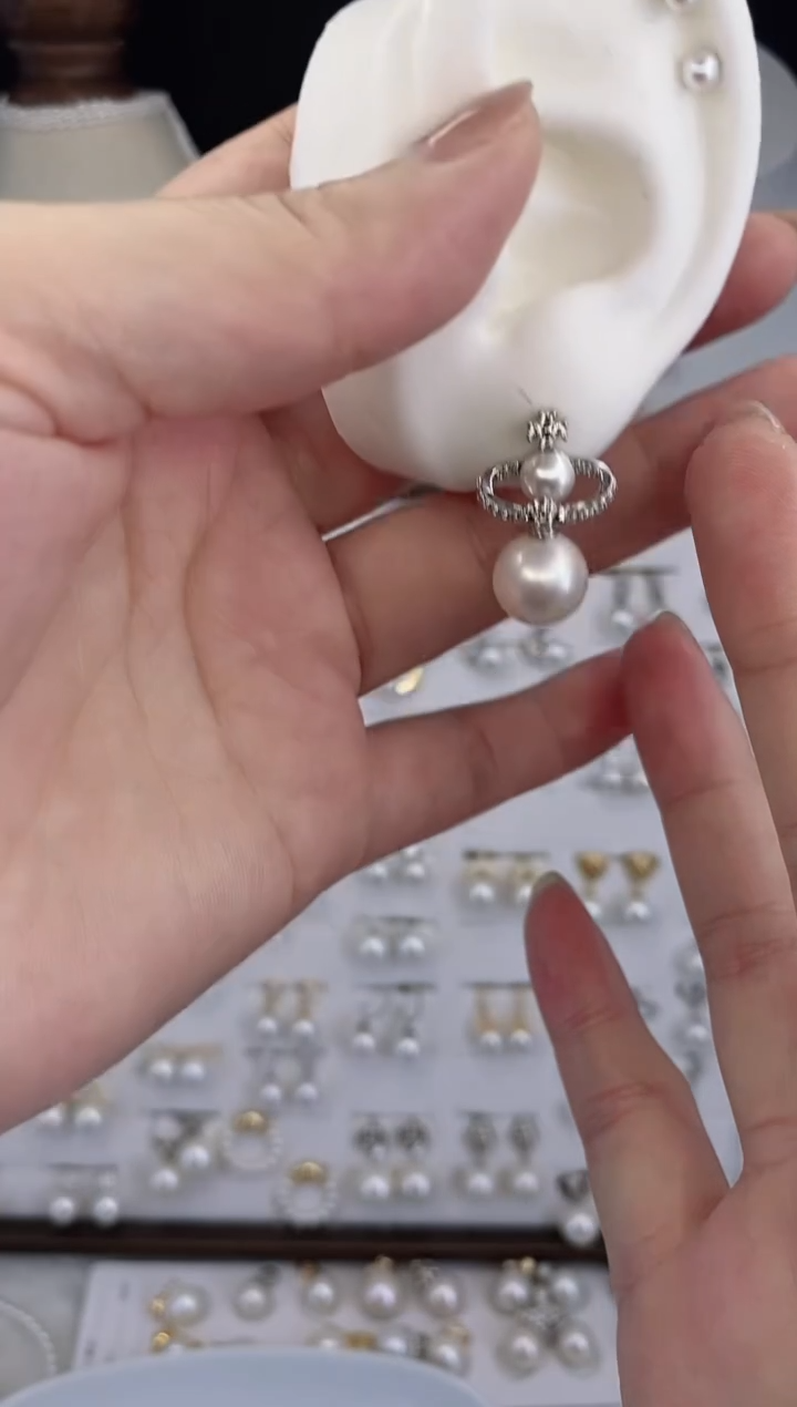 合金耳饰淡水珍珠24圆珠默认微瑕11mm