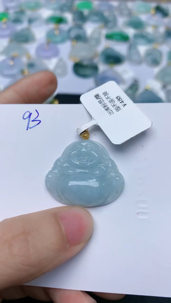 【闪购商品】翡翠颈饰18K金镶嵌天然翡翠A货    93