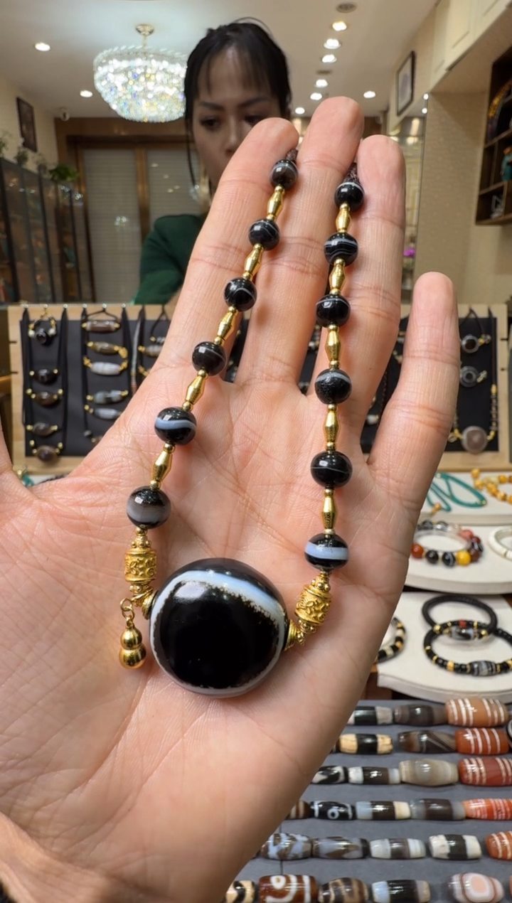 【闪购商品】玛瑙/玉髓珠宝半成品未镶嵌玛瑙珠项链