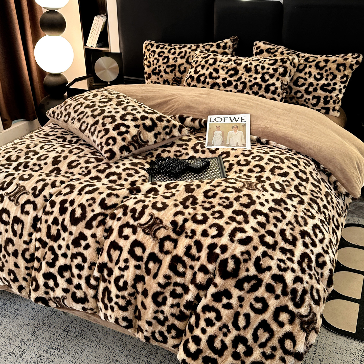 豹纹系列丨A类加厚牛奶绒系列四件套