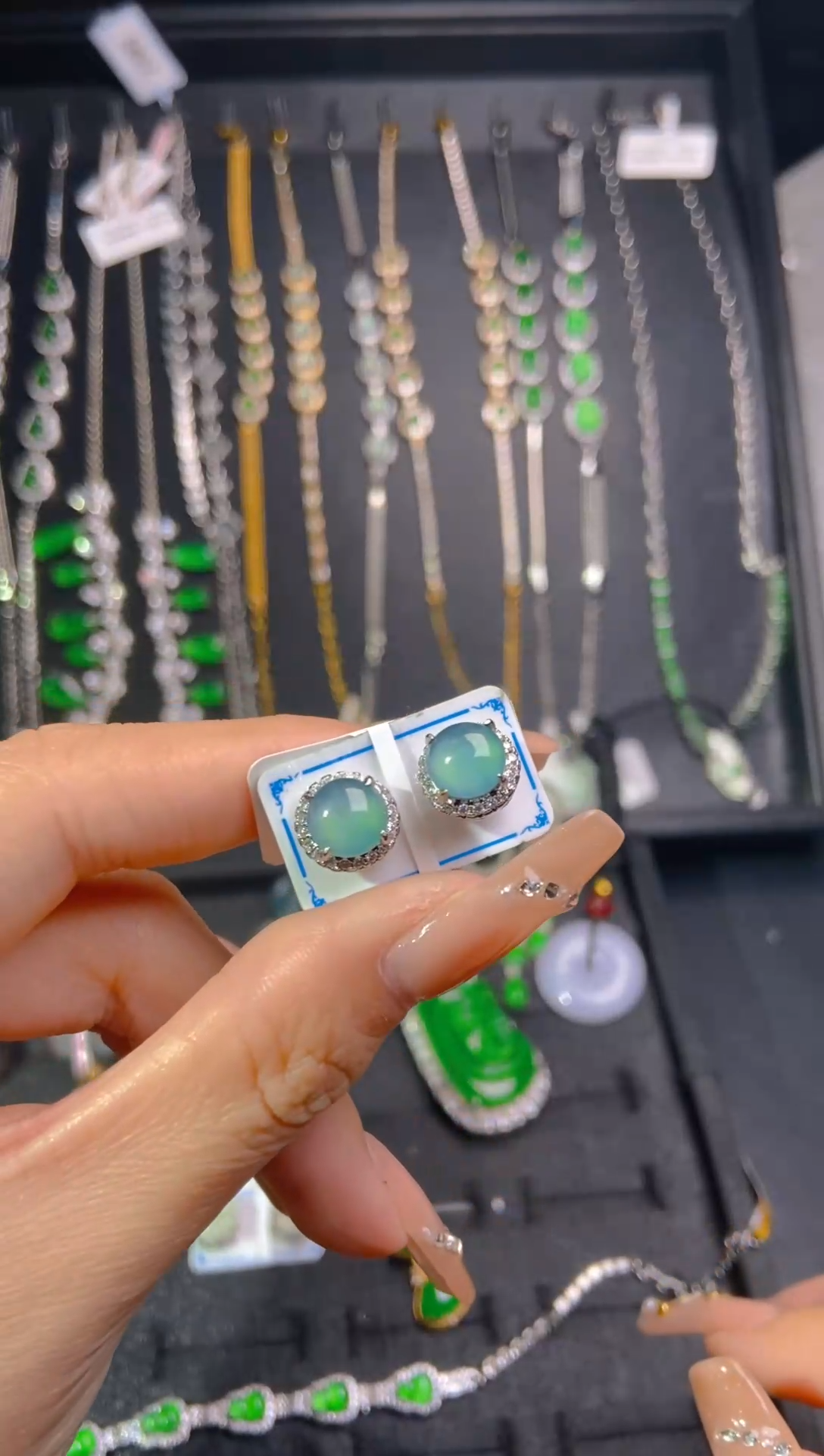 【闪购商品】翡翠耳饰未镶嵌天然翡翠A货130