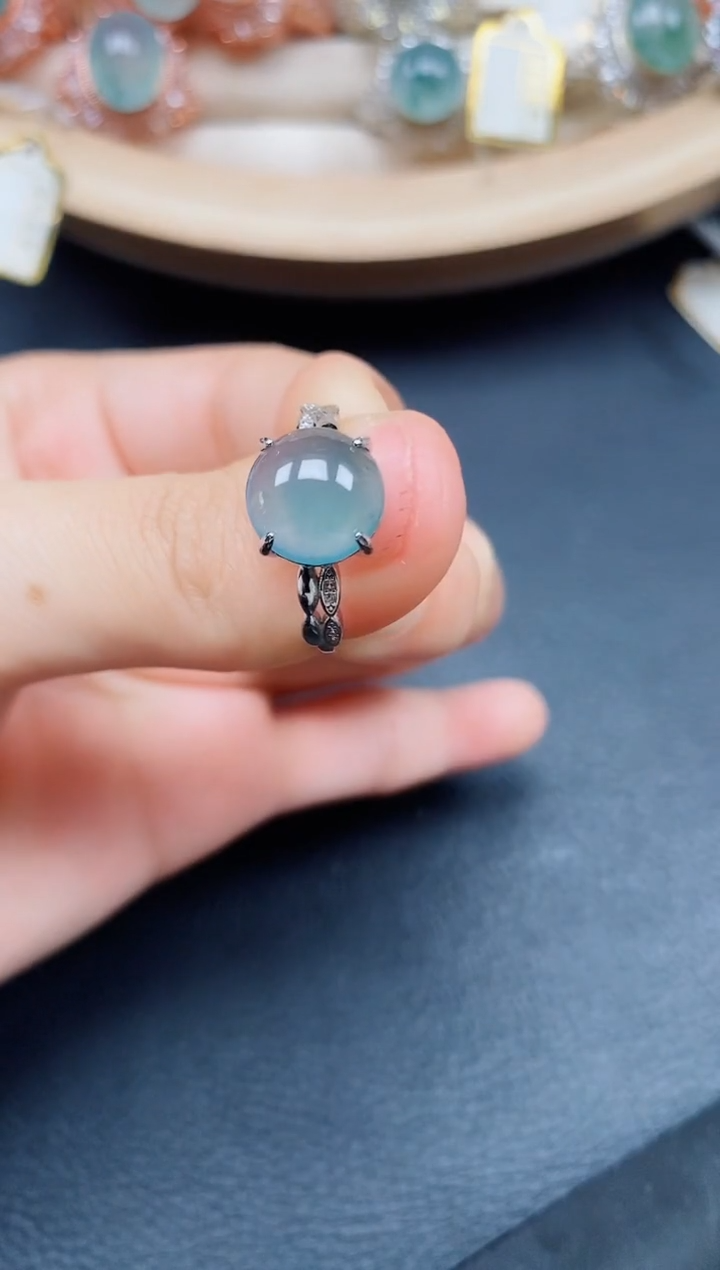 【闪购商品】翡翠戒指银S925镶嵌翡翠