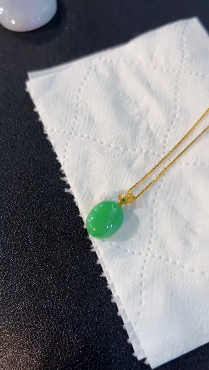 【闪购商品】翡翠吊坠(不含链)18K金镶嵌缅料A货/支持复检/一件