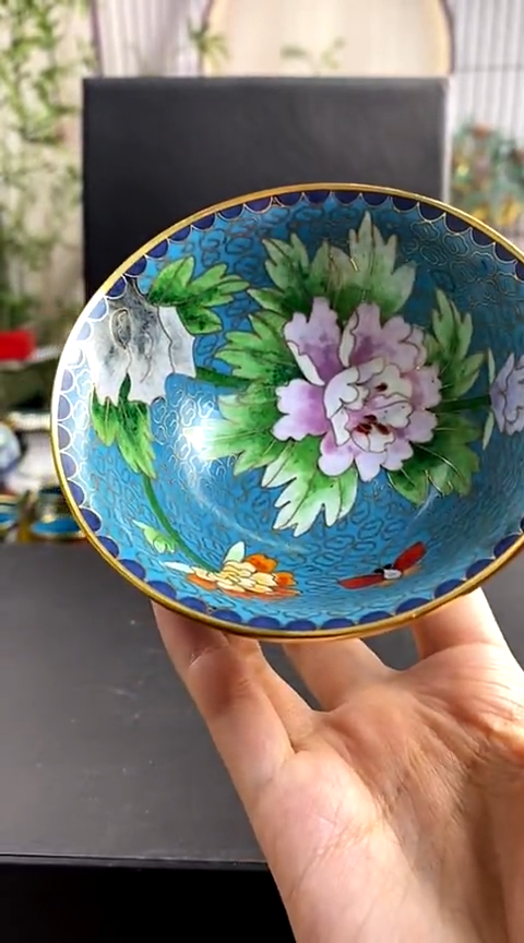 【闪购商品】非遗技艺 景泰蓝碗浅蓝