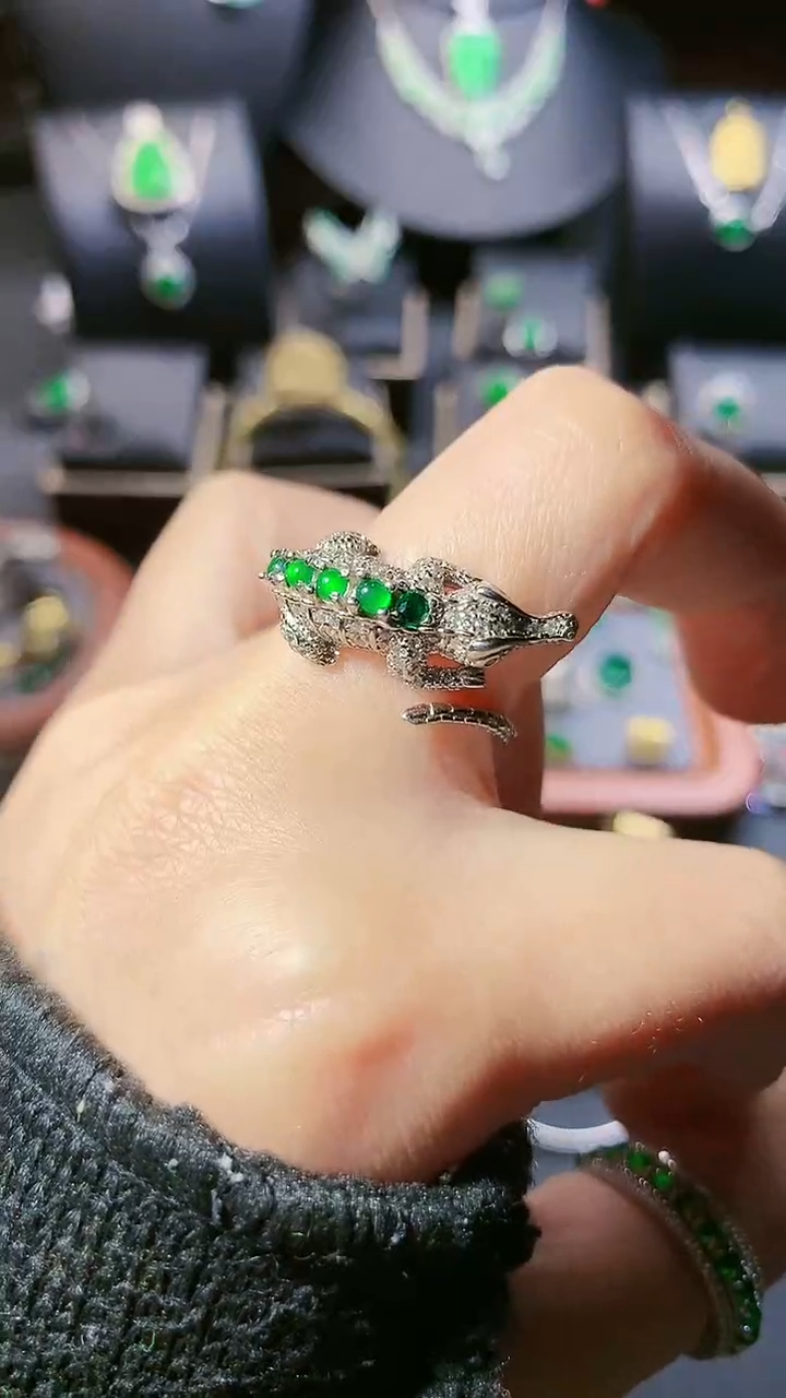 【闪购商品】翡翠戒指银S925镶嵌戒指