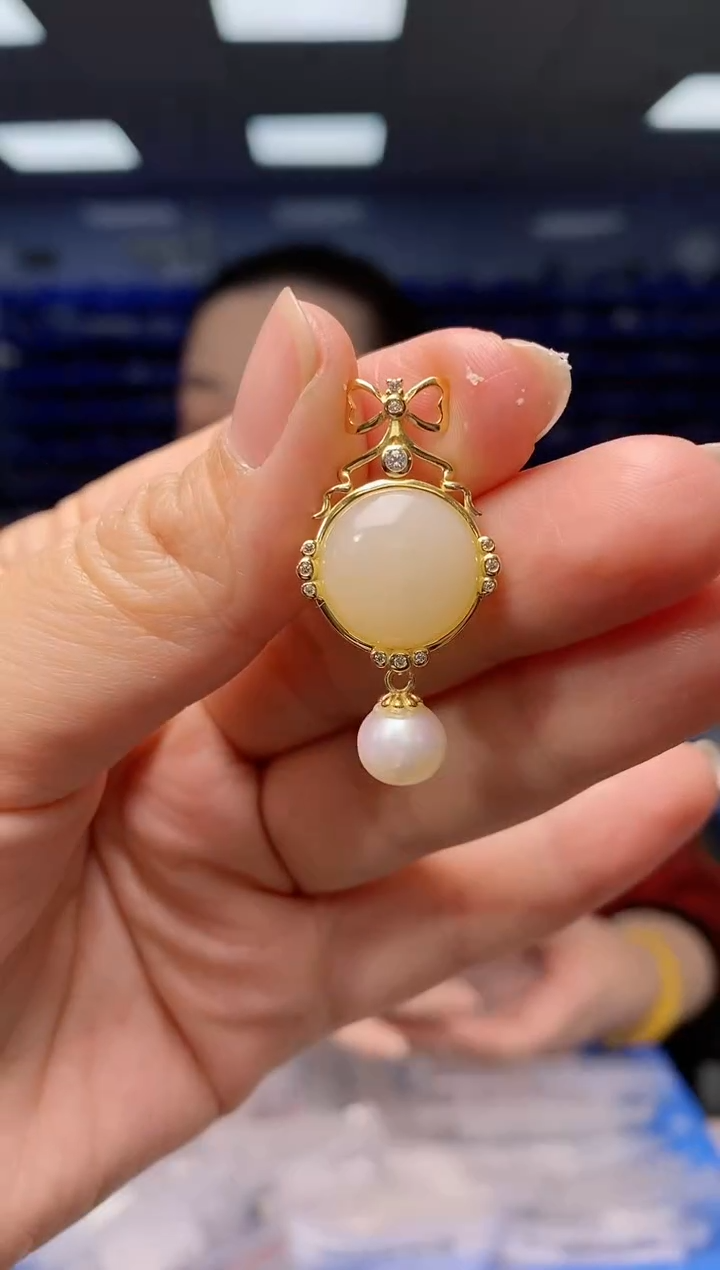 【闪购商品】和田玉吊坠(不含链)银S925镶嵌 DZ2980