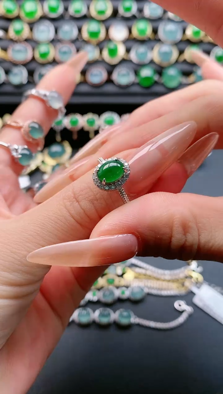 【闪购商品】翡翠戒指银S925镶嵌1111111