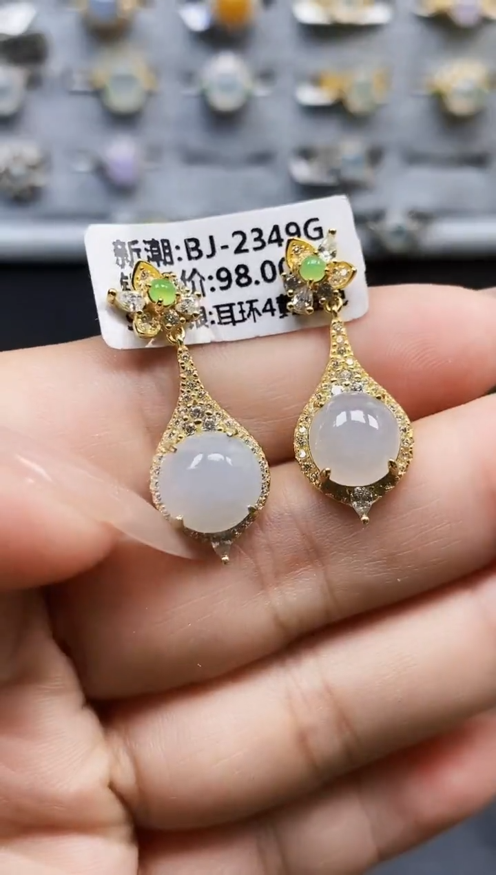 银S925镶嵌戒指翡翠2250