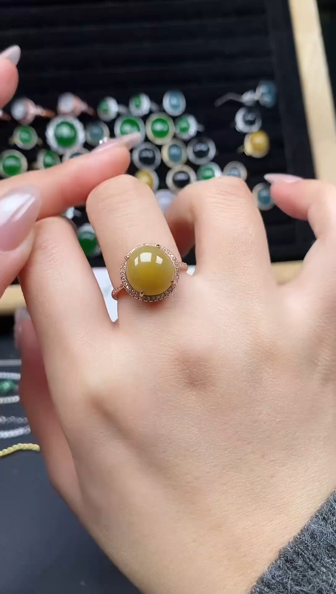 银S925镶嵌戒指翡翠111