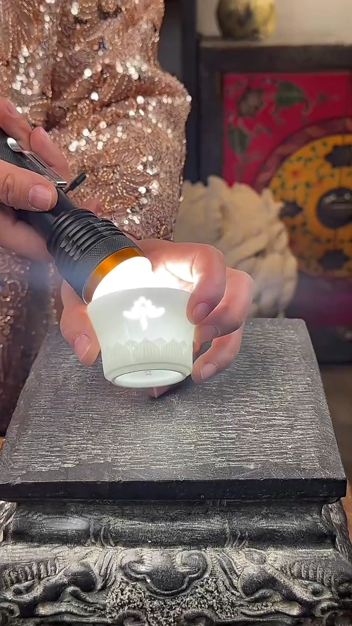 【闪购商品】摆件玲珑瓷陶瓷青白小杯