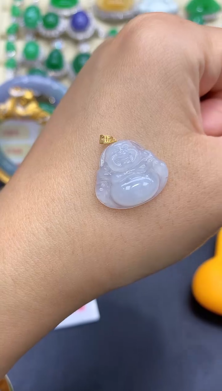 颈饰18K金镶嵌翡翠22-中国好珍宝