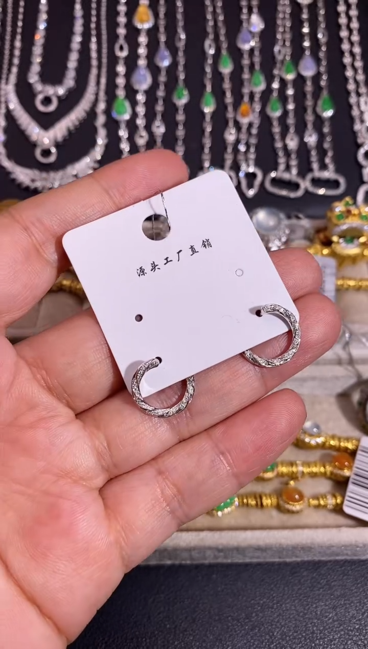 银S925镶嵌耳饰钻石耳饰