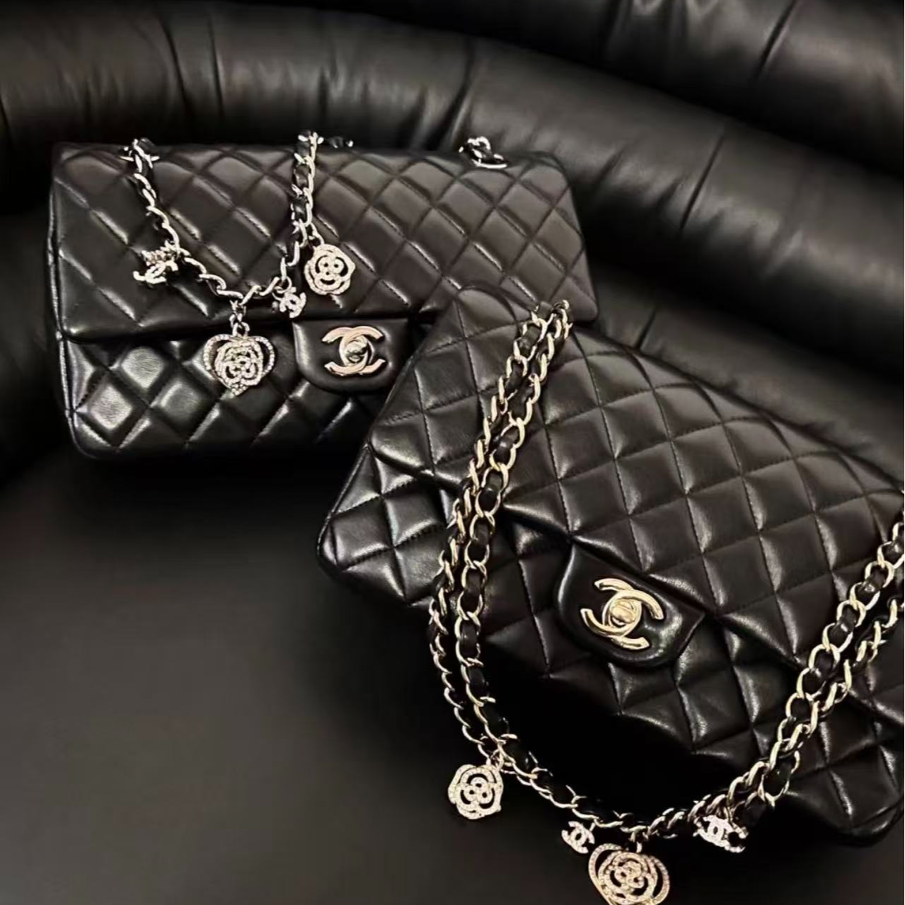 99新 Chanel/香奈儿 cf中号黑金情人节限定款/优品