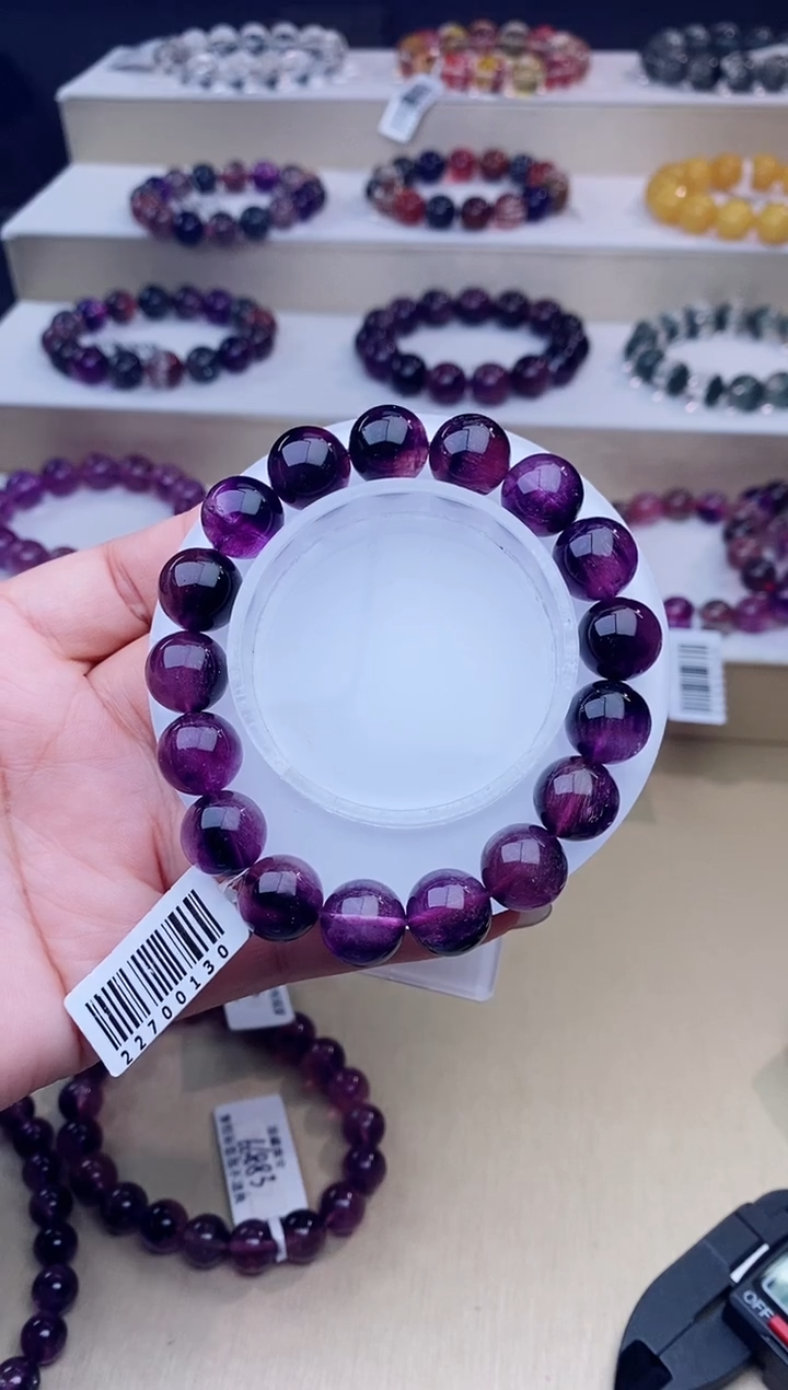 未镶嵌手链水晶紫橘超七12m+