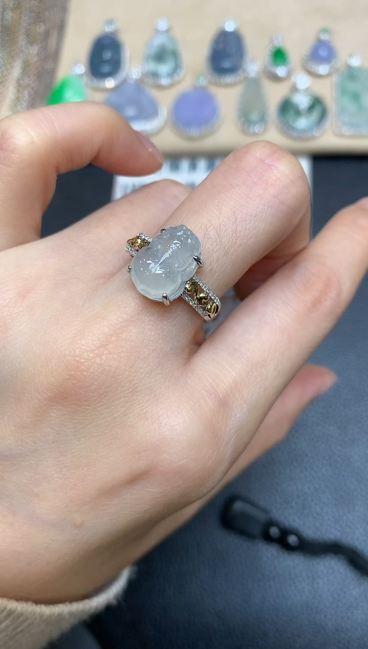 【闪购商品】翡翠戒指18K金镶嵌【无服务费