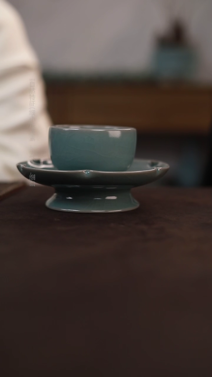 【闪购商品】杯0355微瑕青绿仿古套盏