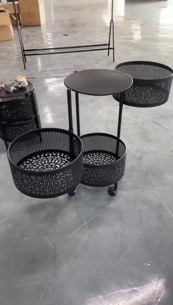 合金三层旋转菜篮子/直径30高度60