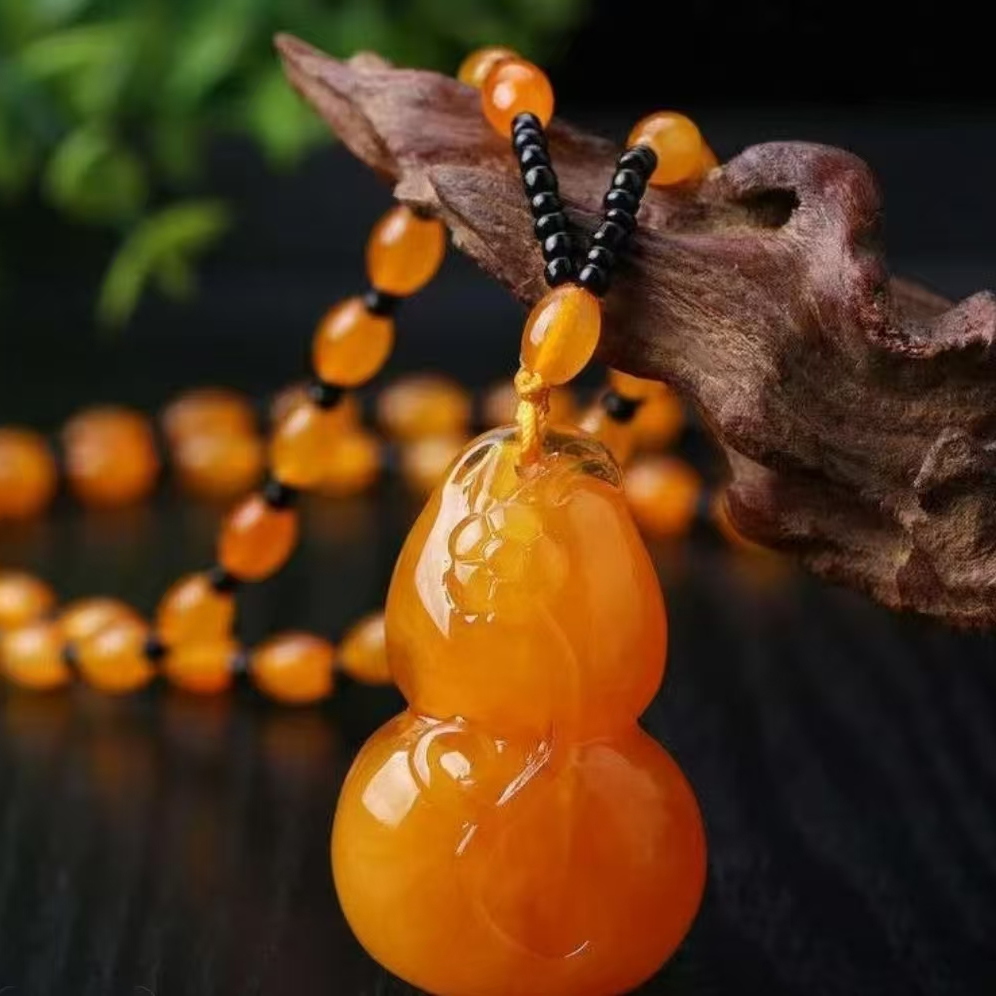 SC-长款国风黄色葫芦吊坠