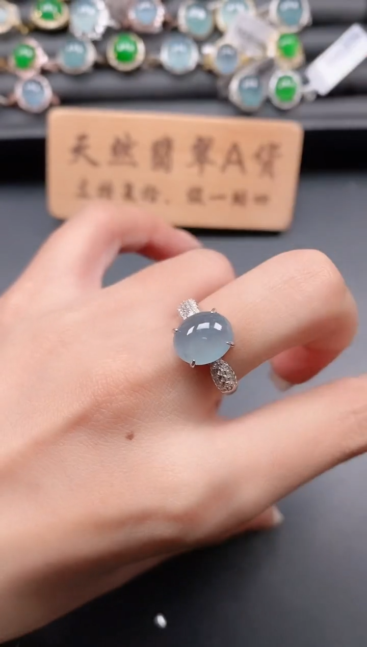 银S925镶嵌戒指翡翠11111