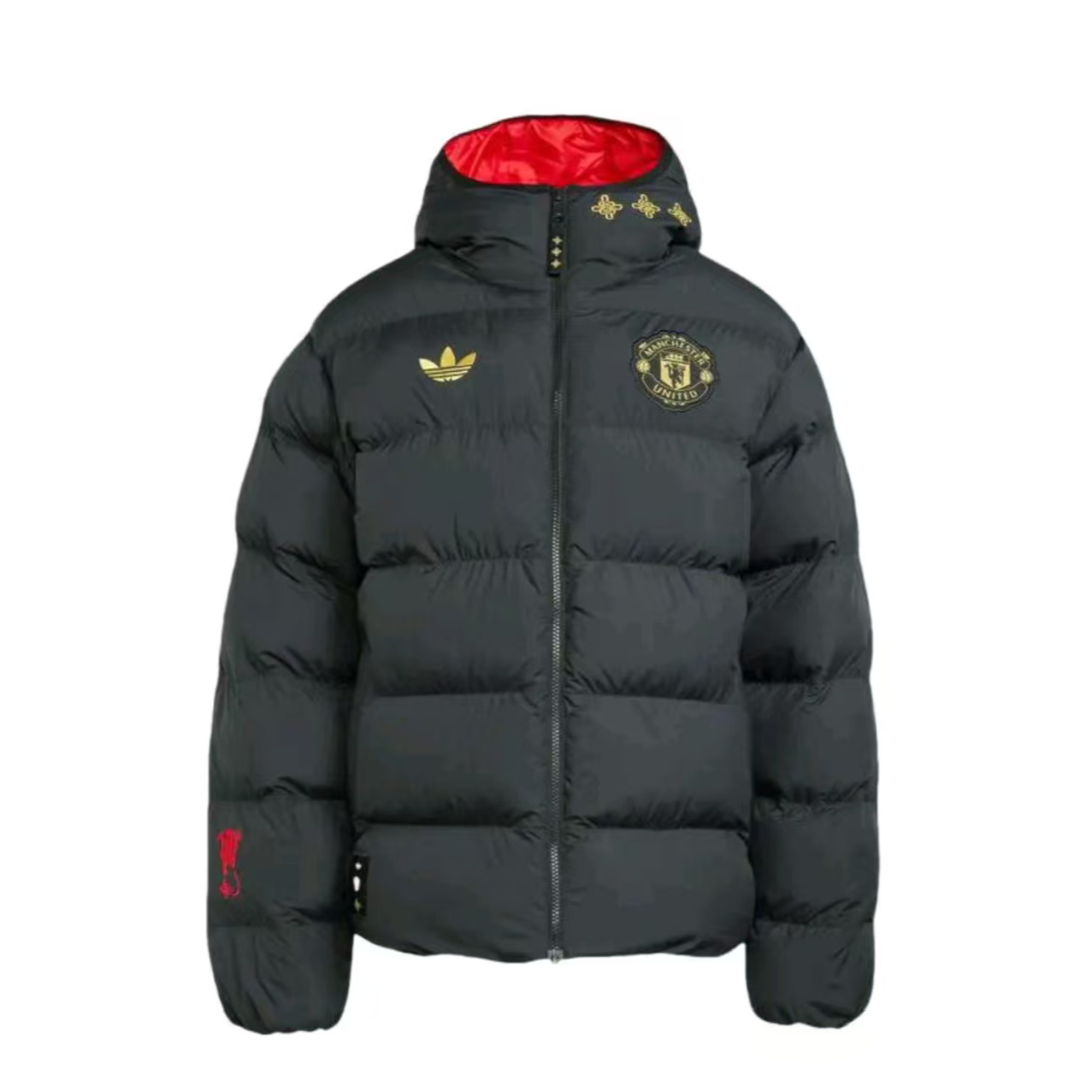 阿迪达斯Originals/三叶草 曼联连帽拉链落肩袖棉服 JM5567