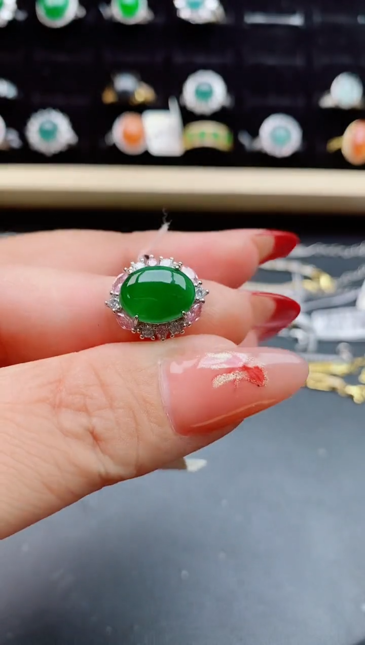 【闪购商品】翡翠戒指银S925镶嵌321321