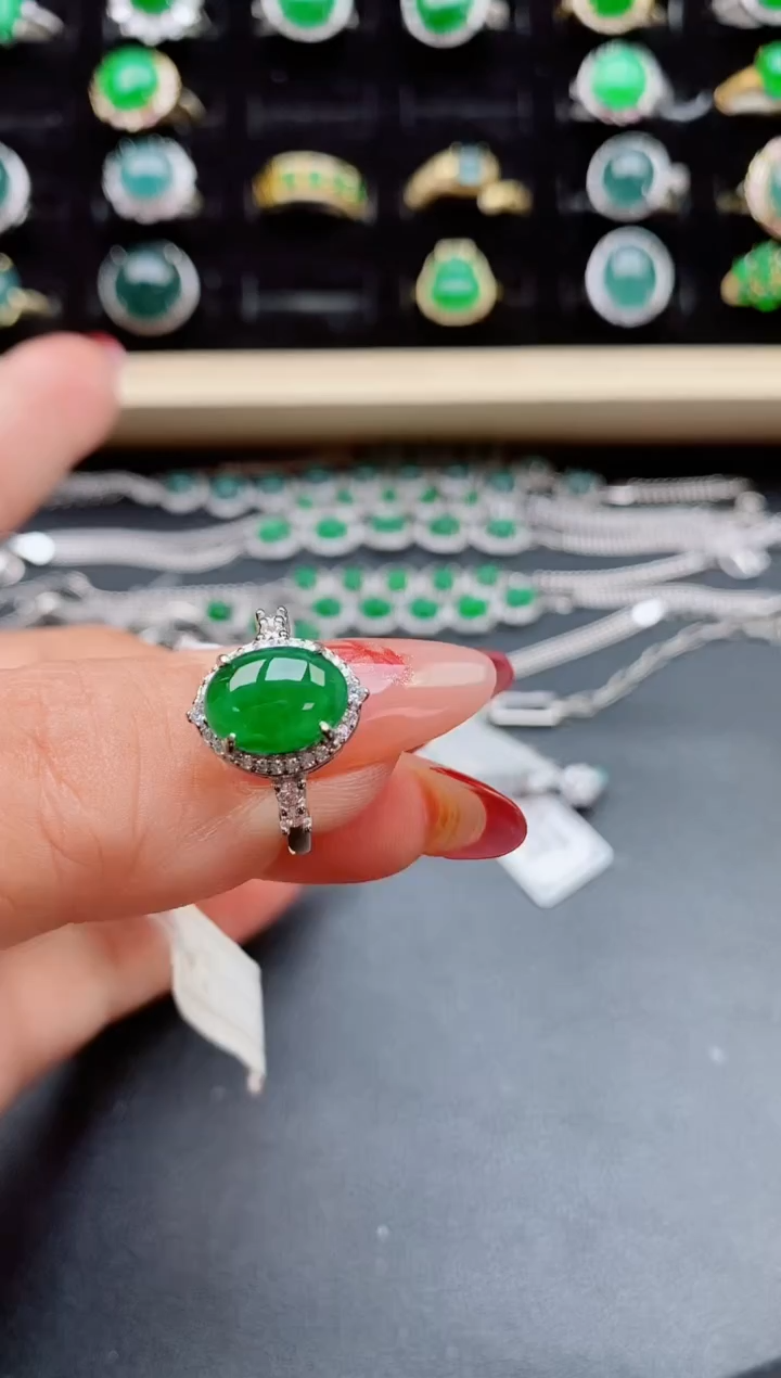 【闪购商品】翡翠戒指银S925镶嵌5080550
