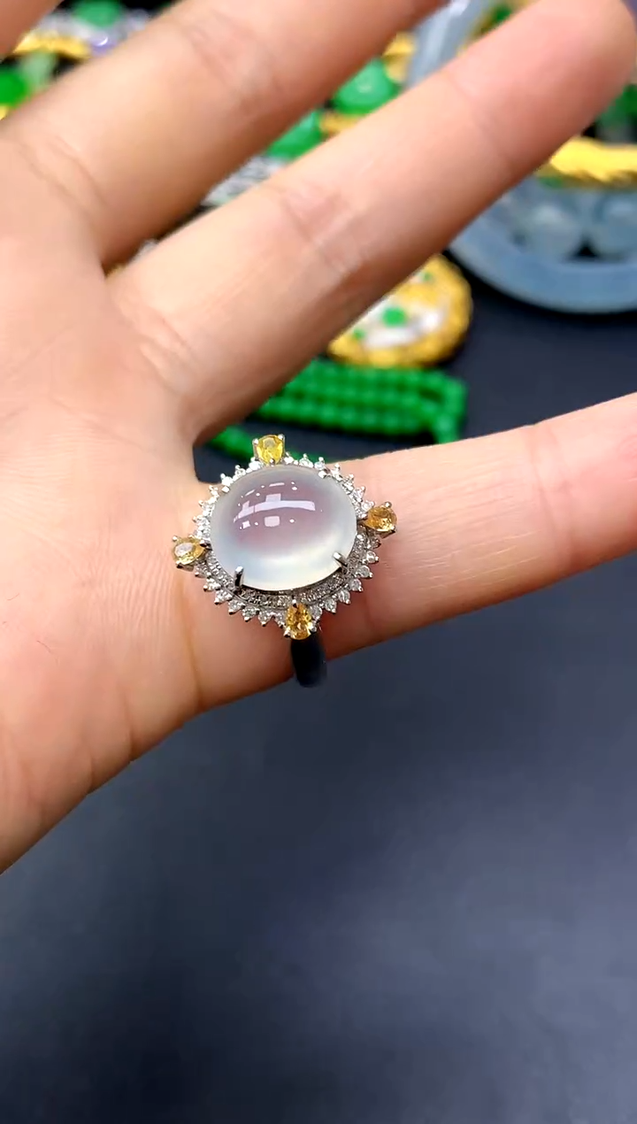 18K金镶嵌戒指翡翠332-中国好珍宝