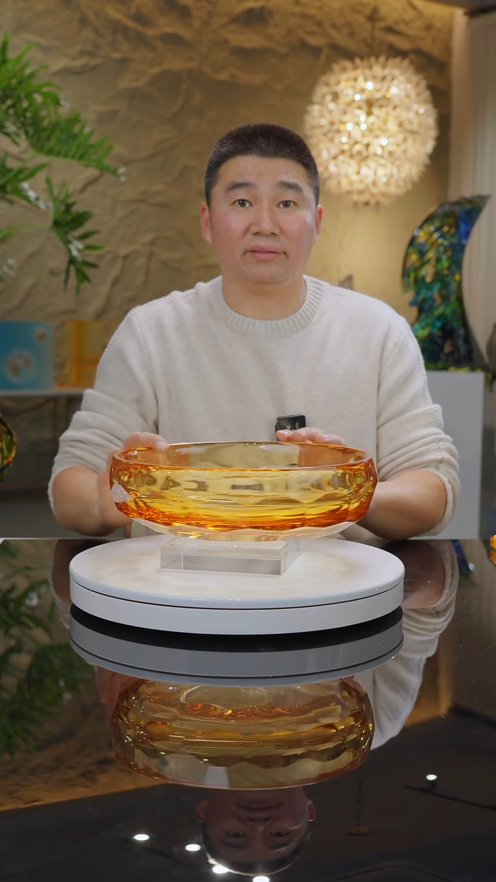 【闪购商品】摆件琥珀切面果碗