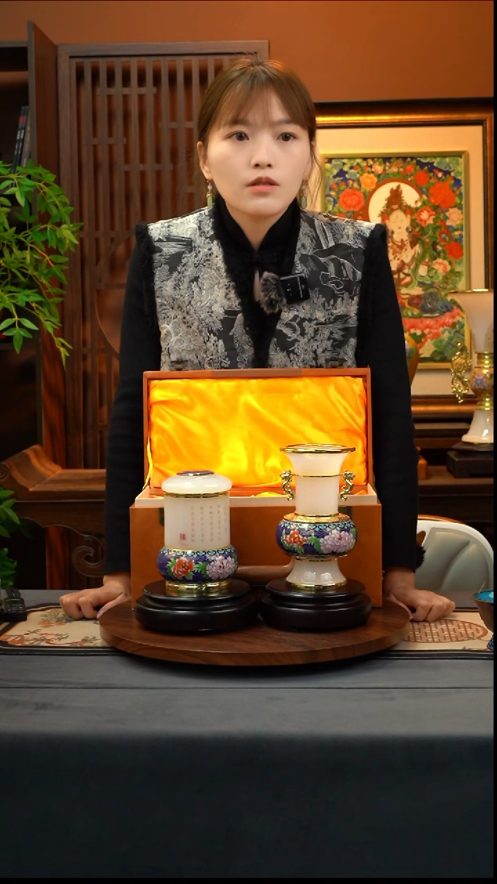 铜练景泰蓝两件套  两件套