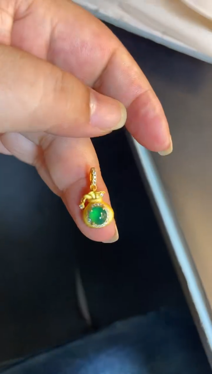 吊坠(不含链)银S925镶嵌翡翠1